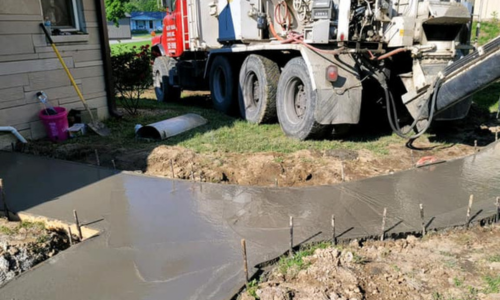 Pouring concrete