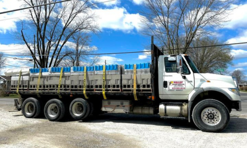 Loaded delivery truck