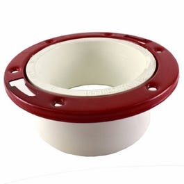 Closet Flange, DWV PVC, White, 4 x 4-In.