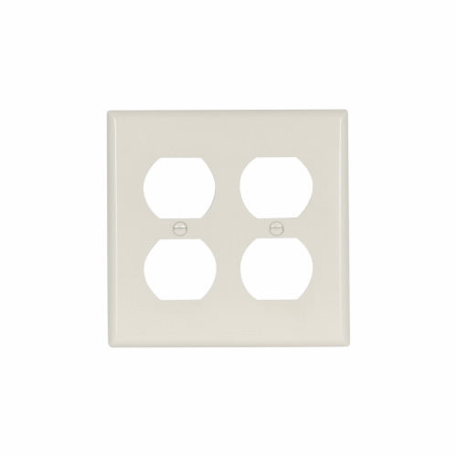 Eaton Cooper Wiring Duplex Receptacle Wallplate, Lt. Almond 2 Gang