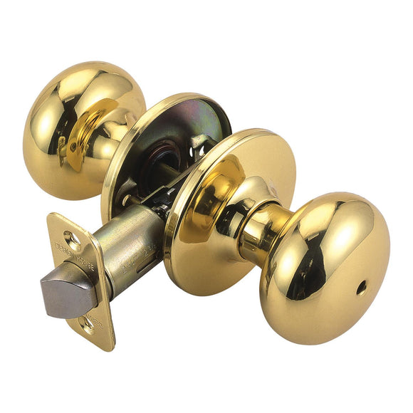 Design House Cambridge Privacy Door Knob in Polished Brass