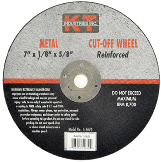 K-T Industries 7 X 1/8 X Dia Metal Cutting Wheel