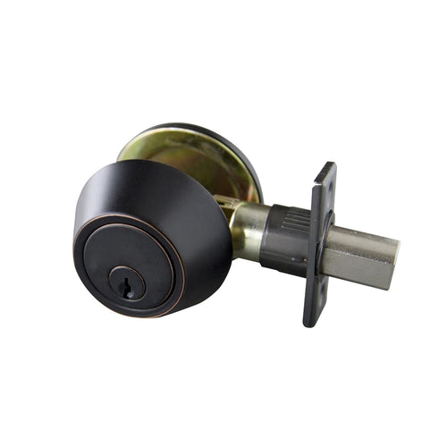 Design House Single Cylinder Deadbolt in Oil-Rubbed Bronze